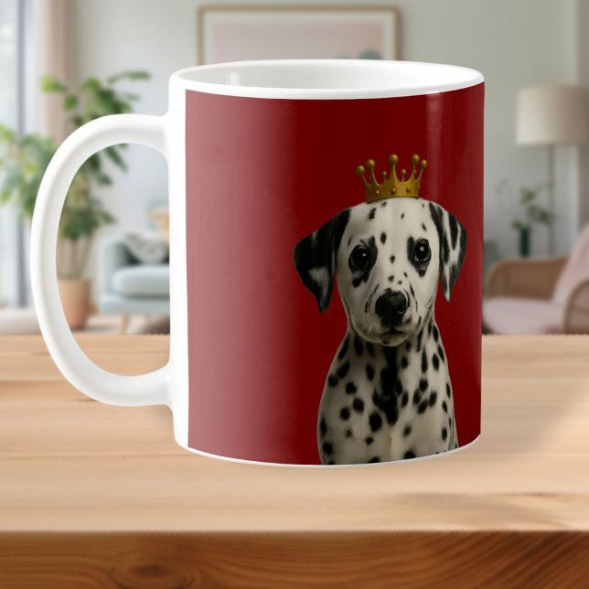 Dalmatian Puppy in Gold Crown Cute Coffee Mug (Dalmatian Puppy in Gold Crown Cute Coffee Mug
by Ricaso. Adorable dally pup dog in a royal crown)
