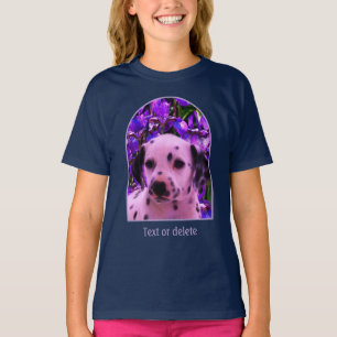 Dalmatian Puppy Iris Flowers Dog Art  T-Shirt