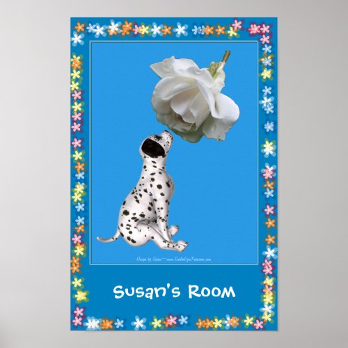 Dalmatian Puppy Kids Room Personalized Poster