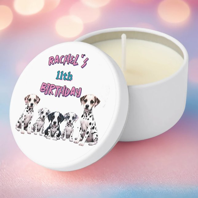Dalmatian Puppy Personalized Birthday  Mini Candle Favors (Creator Uploaded)