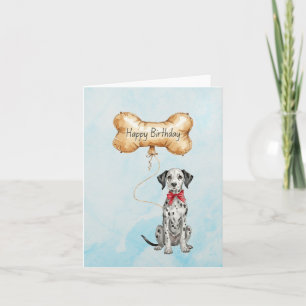 Dalmatian Puppy Watercolor Birthday Card