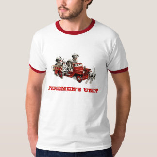 dalmatian-pups-fire-engine, FIREMEN'S UNIT T-Shirt
