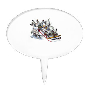 Dalmatian Pups Sledding Cake Topper