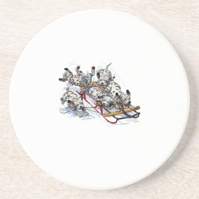 Dalmatian Pups Sledding Coaster (Front)