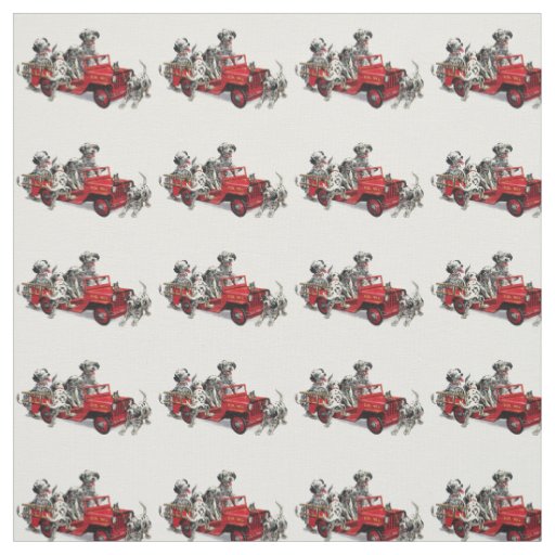 Dalmatian Pups with Fire Truck Fabric