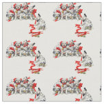 Dalmatian Pups with Holiday Ribbon Fabric