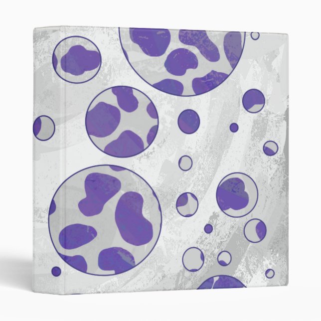 Dalmatian Purple and White Polka Dot Binder (Front/Spine)