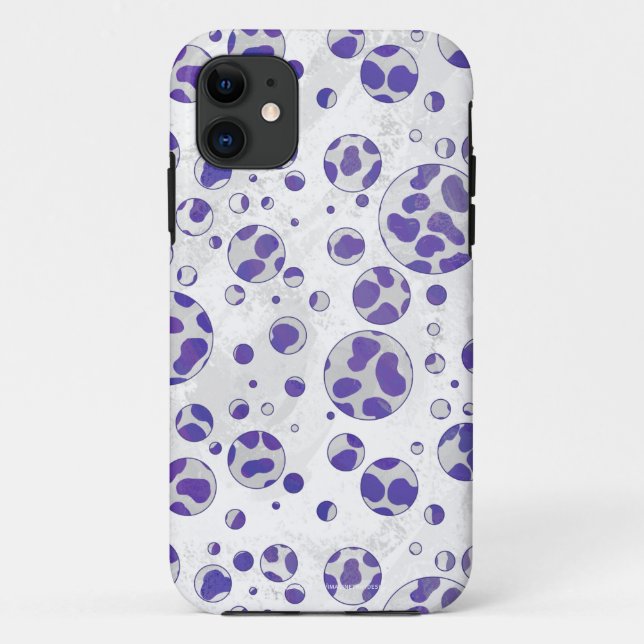 Dalmatian Purple and White Polka Dot Case-Mate iPhone Case (Back)