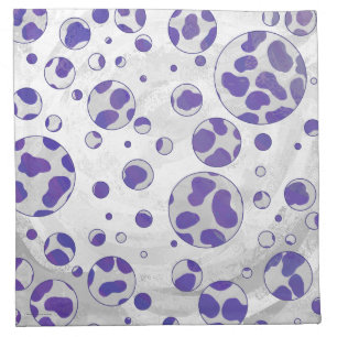 Dalmatian Purple and White Polka Dot Cloth Napkin