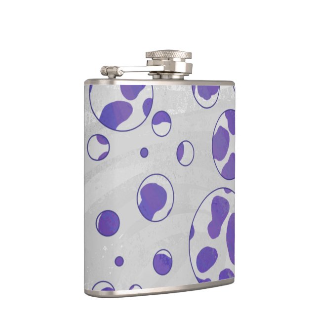 Dalmatian Purple and White Polka Dot Flask (Right)