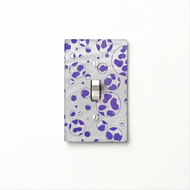 Dalmatian Purple and White Polka Dot Light Switch Cover (In Situ)