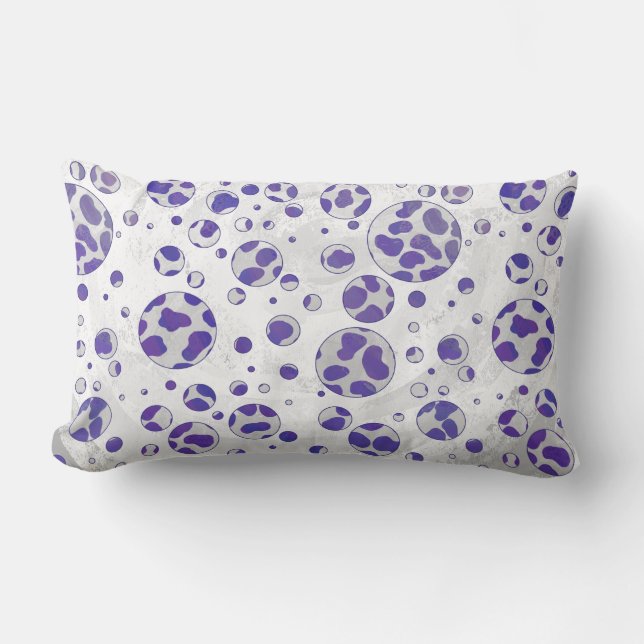 Dalmatian Purple and White Polka Dot Lumbar Pillow (Front)