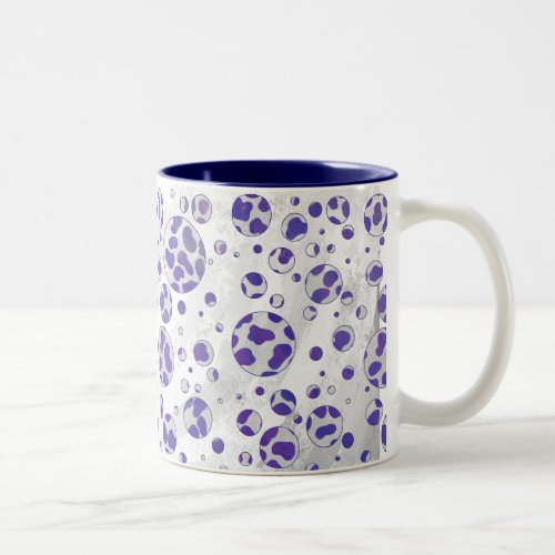 Dalmatian Purple and White Polka Dot Two_Tone Coffee Mug