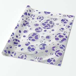Dalmatian Purple and White Polka Dot Wrapping Paper