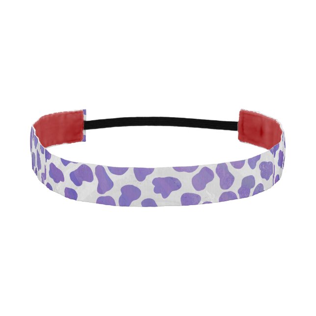 Dalmatian Purple and White Print Athletic Headband (Front)