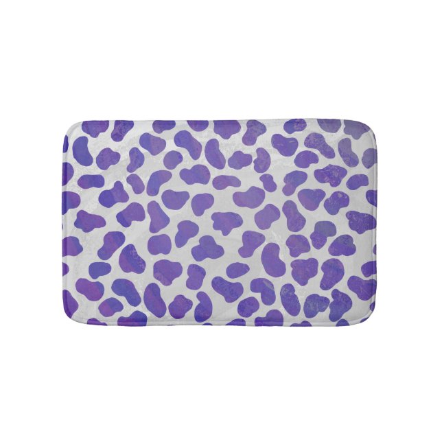Dalmatian Purple and White Print Bathroom Mat (Front)