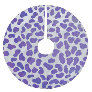 Dalmatian Purple and White Print Brushed Polyester Tree Skirt
