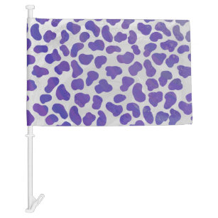 Dalmatian Purple and White Print Car Flag