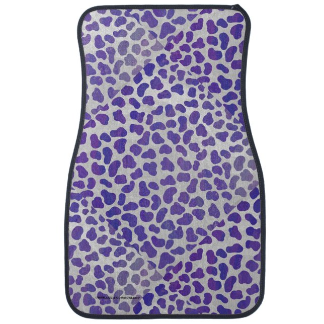 Dalmatian Purple and White Print Car Floor Mat (Front)