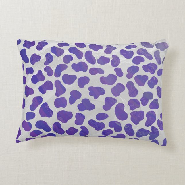 Dalmatian Purple and White Print Decorative Pillow (Back)