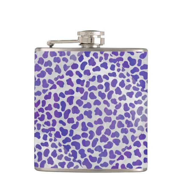 Dalmatian Purple and White Print Flask (Front)