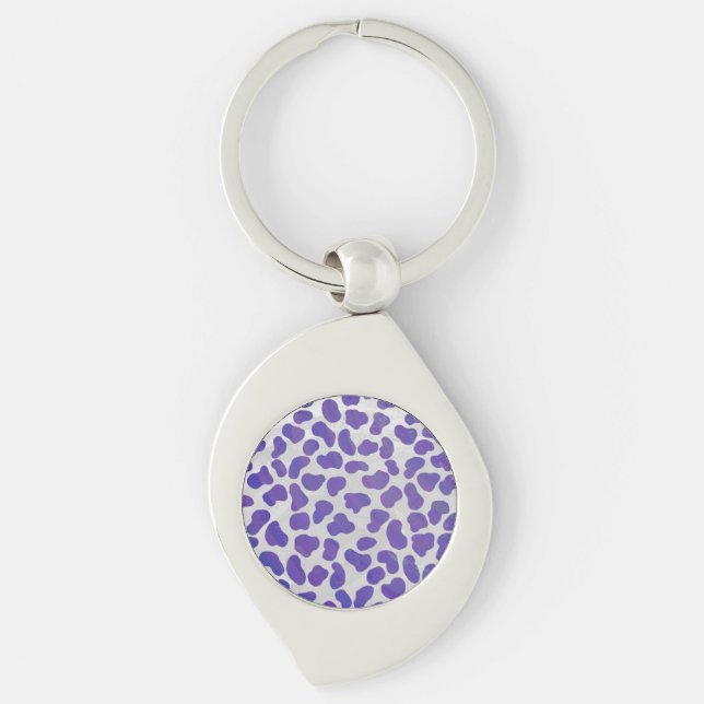 Dalmatian Purple and White Print Keychain (Front)
