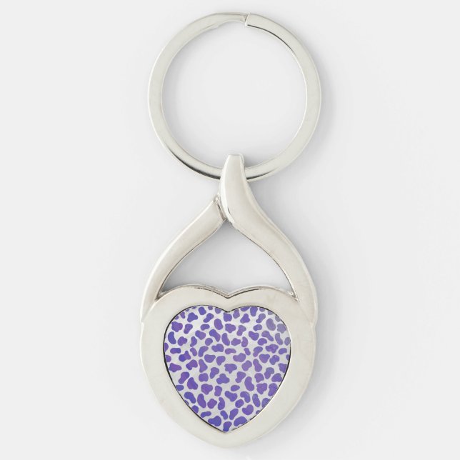 Dalmatian Purple and White Print Keychain (Front)