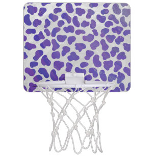 Dalmatian Purple and White Print Mini Basketball Hoop