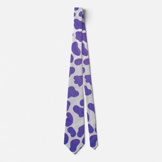 Dalmatian Purple and White Print Neck Tie (Front)