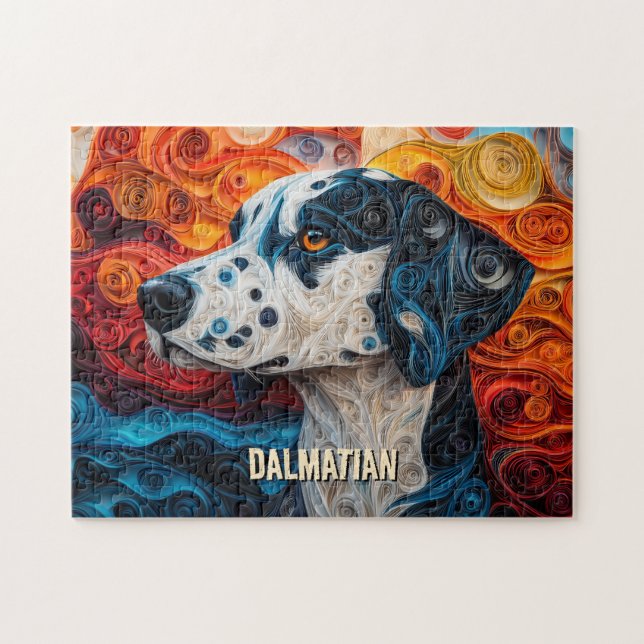 Dalmatian Quilling Art Dog Portrait Jigsaw Puzzle (Horizontal)
