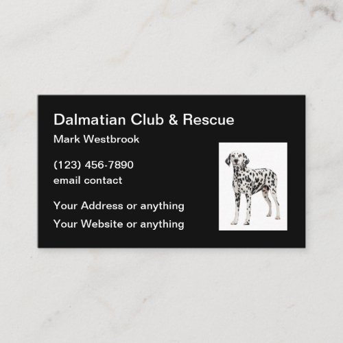 Dalmatian Rescue Dog Breed Club Business Card