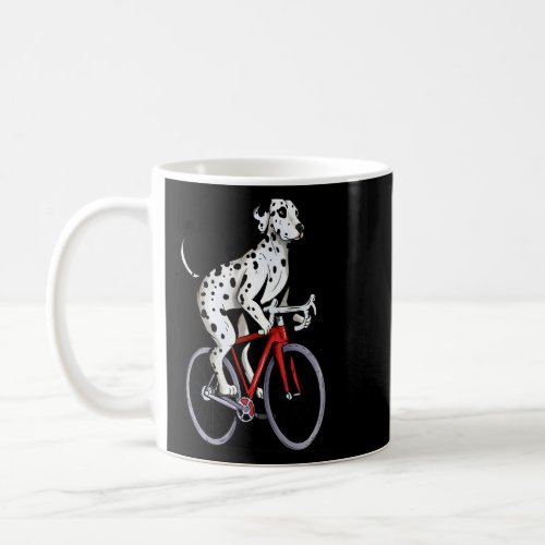 Dalmatian Riding Bicycle Cute Biker Cyclist  Coffee Mug