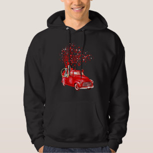 Dalmatian Riding Red Truck Valentine Butterfly Hea Hoodie