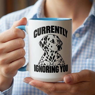 Dalmatian Sarcastic Introvert Puppy Dog Lover Gift Two-Tone Coffee Mug