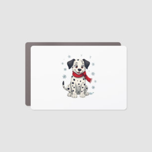 Dalmatian Snowy Fun dog Car Magnet