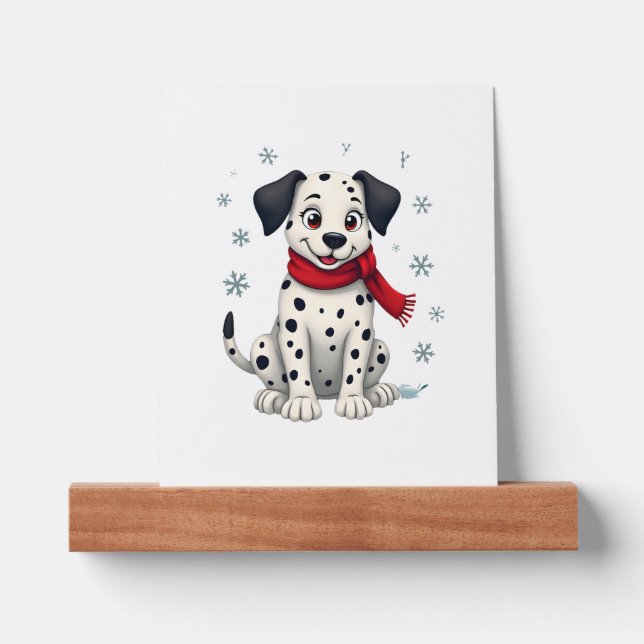Dalmatian Snowy Fun Picture Ledge (Front)