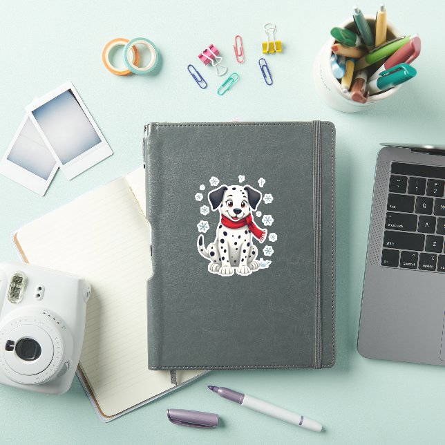 Dalmatian Snowy Fun Sticker (iPad Cover)