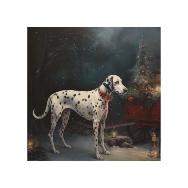 Dalmatian Snowy Sleigh Christmas Decor 