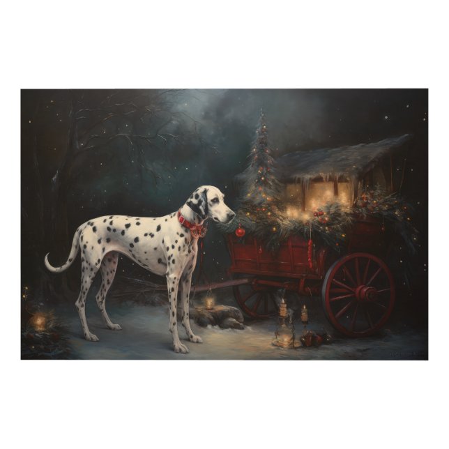 Dalmatian Snowy Sleigh Christmas Decor  (Front)