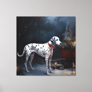 Dalmatian Snowy Sleigh Christmas Decor