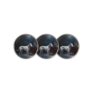 Dalmatian Snowy Sleigh Christmas Decor Golf Ball Marker