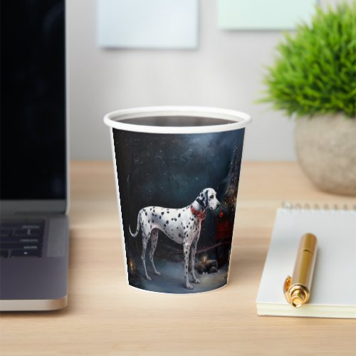 Dalmatian Snowy Sleigh Christmas Decor  Paper Cups