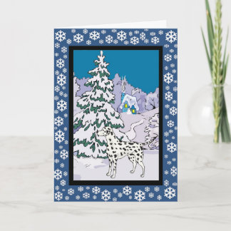 Dalmatian Snowy Winter Holiday Card