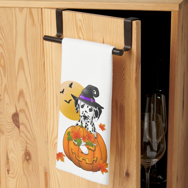 Dalmatian Spooky Halloween Kitchen Towel (Thirds Fold)