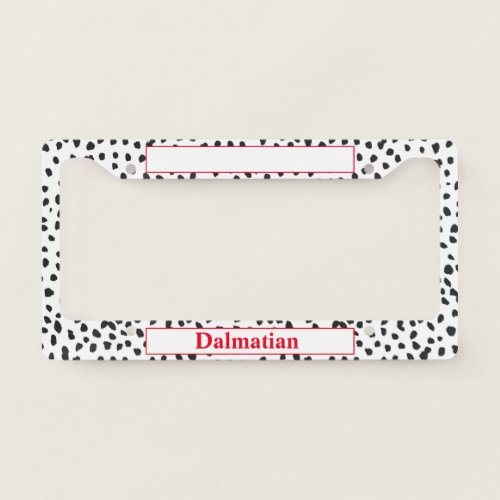 Dalmatian Spots Add A Name License Plate Frame