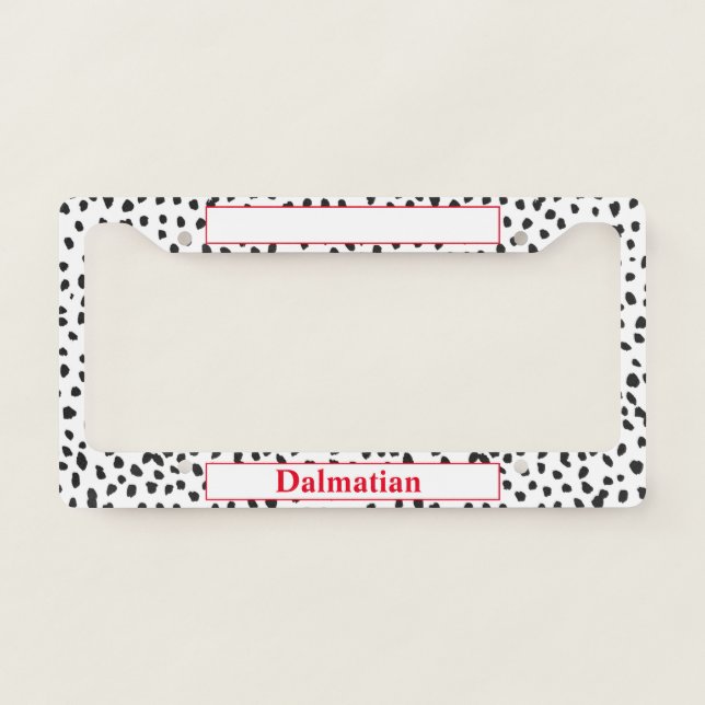 Dalmatian Spots Add A Name License Plate Frame (Front)