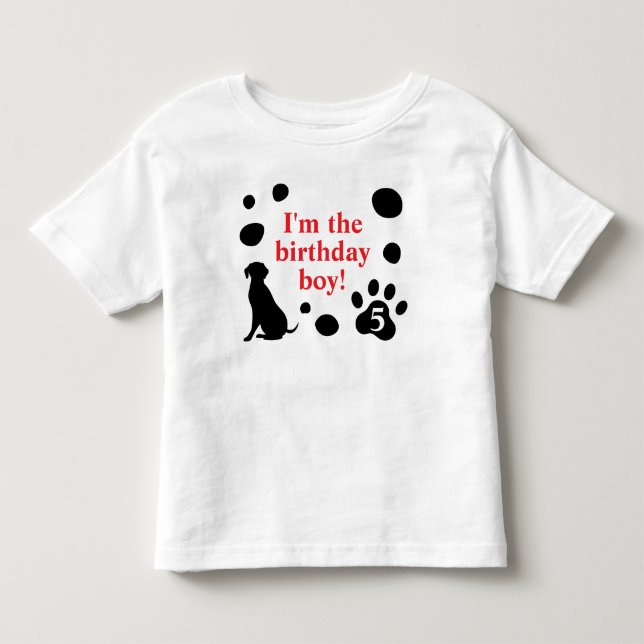 Dalmatian Spots Birthday Boy/Girl Toddler T-shirt (Front)