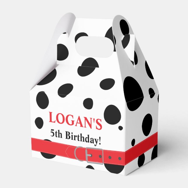 Dalmatian Spots Birthday Favor Boxes (Front Side)