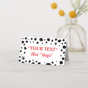 Dalmatian Spots Birthday Food Tent Place Card