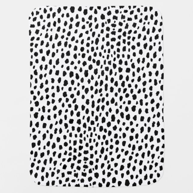 Dalmatian Spots (black/white) Baby Blanket (Front)
